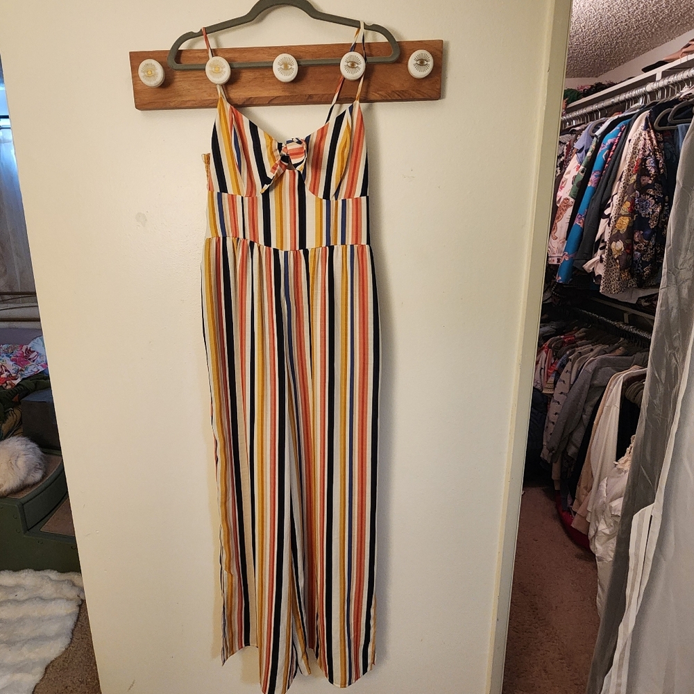 Striped Jumpsuit With Cut Out NWT